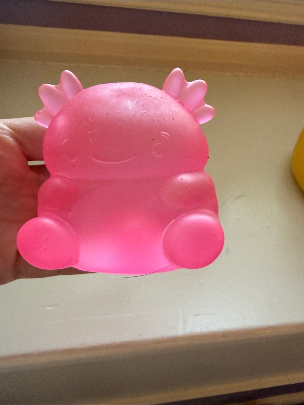 Pink Axolotl Bath Toy for Kids - Soft Squeeze Fun